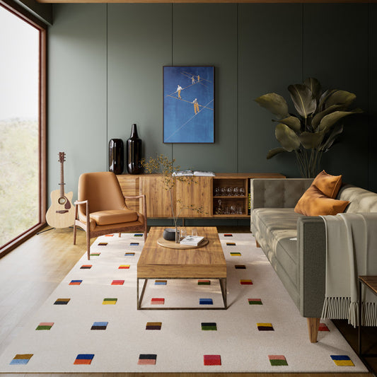 AllModern Form Hand Tufted Wool Geometric Multi Area Rug 7'10" x 10'