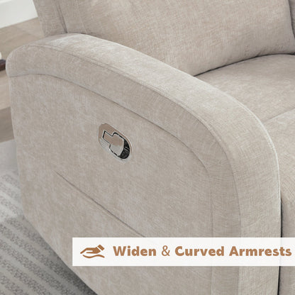 Modern Corduroy Camel Brown Swivel and Rocker Glider Recliner for Living Room