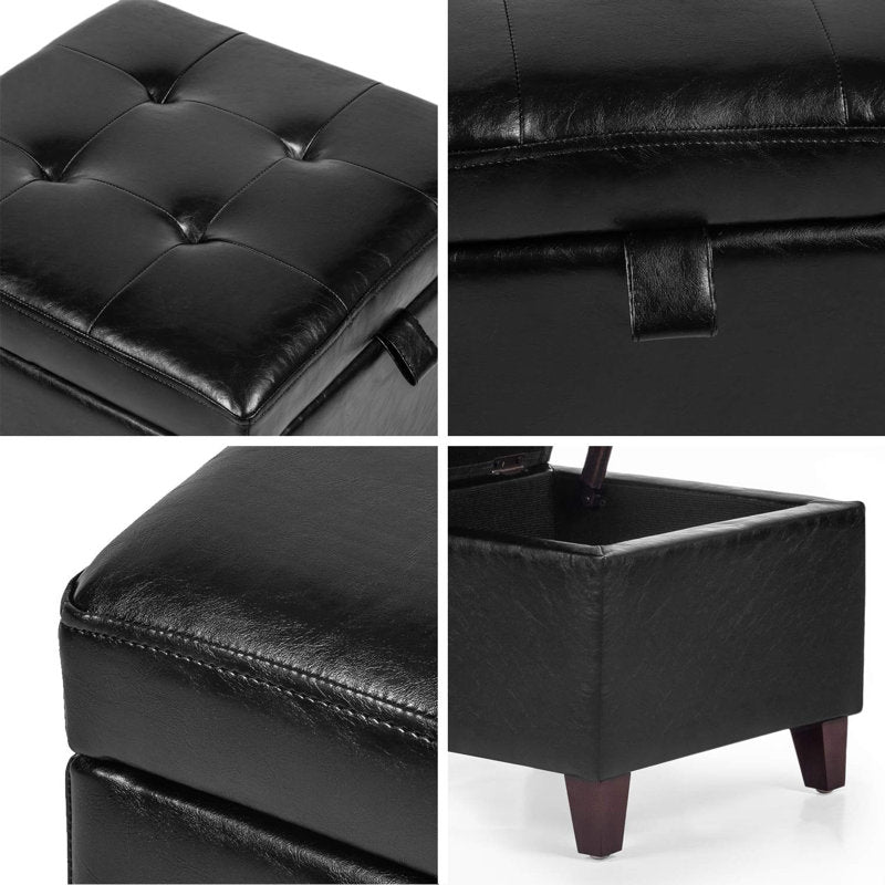 Orella 17.7" Tufted Square Storage Ottoman
