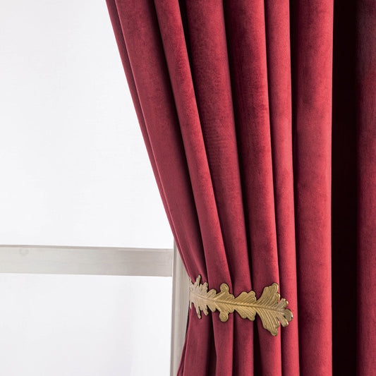 Lauier Velvet Room Darkening Curtain Pair (Rouge)