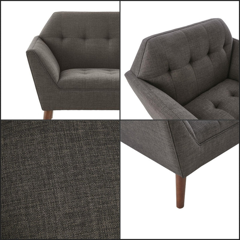 Newport 37" Wide Tufted Upholstered Armchair with Tapered Legs