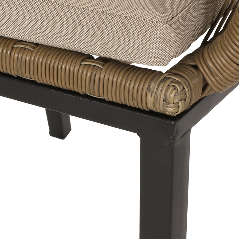 Faygrove Patio Dining Arm with Cushion Light Brown Color color