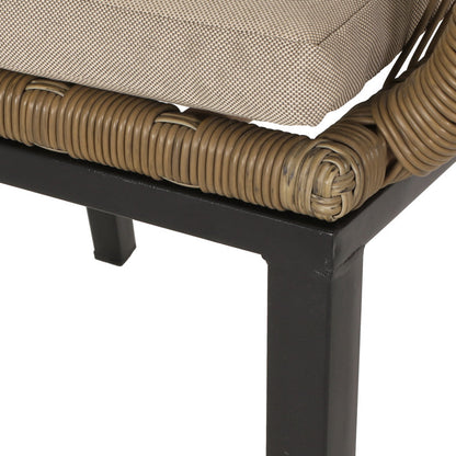 Faygrove Patio Dining Arm with Cushion Light Brown Color color