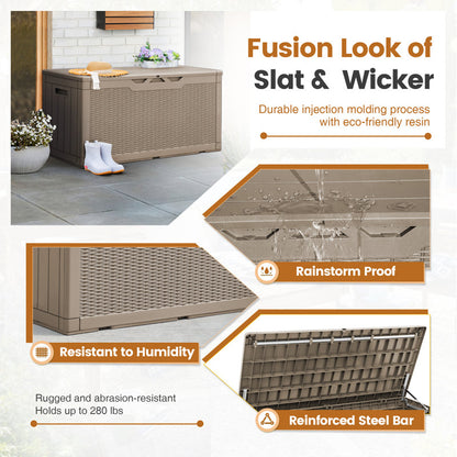 100 Gallon Furmax Plastic Deck Box Lockable Beige Color