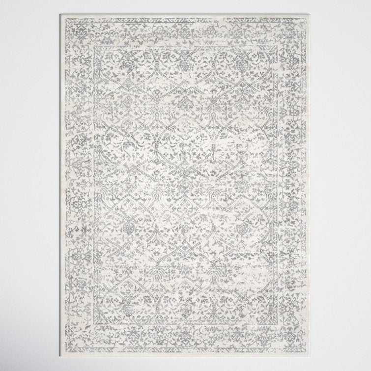 DeSoto Oriental Grey/Ivory Area Rug 6.7" x 9"