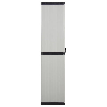 Garden cabinet vidaXL gray and medium black in PVC and PP (polypropylene) 26.8 in x 15.7 in x 66.1 in