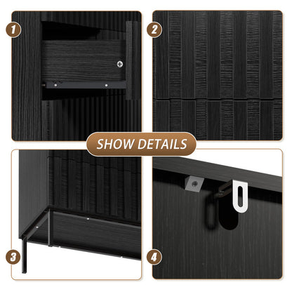 Endress 6 Drawer 43.3" W Double Dresser ( BLACK )