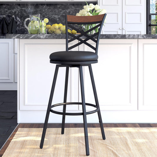 Clintw Swivel Adjustable Height Bar Stool (set of 3)