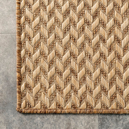 Indoor / outdoor rug brown / light brown Malaya 9’6” x 12’