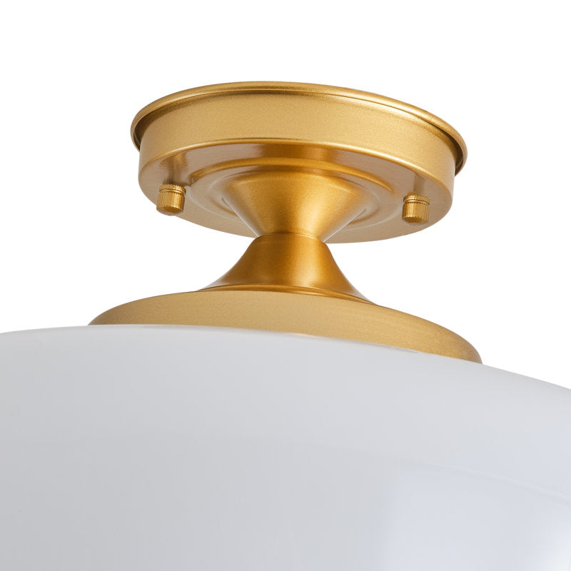 Lovina Modern Farmhouse Semi Flush Mount Ceiling Light With Opal Milk Glass Shade Color