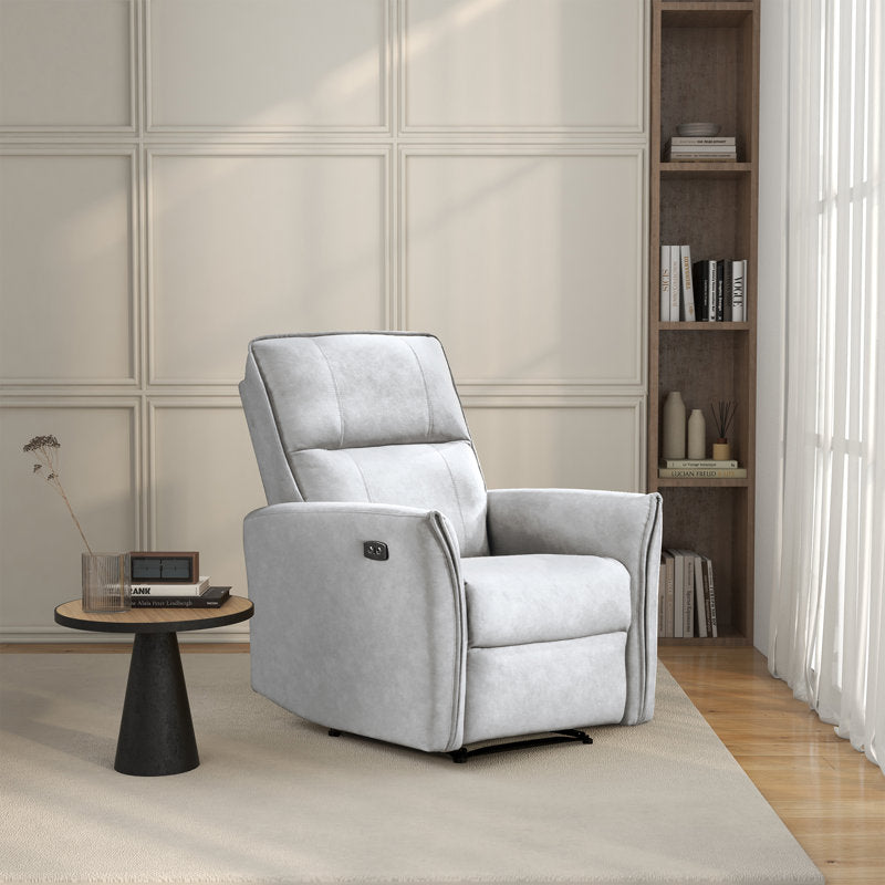 Andee Microsuede Grey Fabric Electric Power Recliner Chair (Assembled)