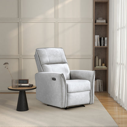 Andee Microsuede Grey Fabric Electric Power Recliner Chair (Assembled)