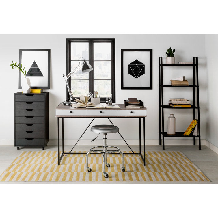 Arzilla Striped Yellow Area Rug 5x8