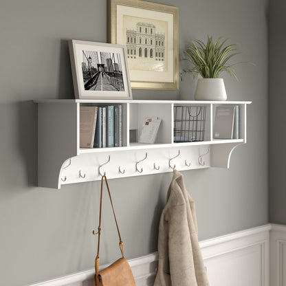 Raitsa 9 - Hook Wall Mounted Coat Rack WHITE