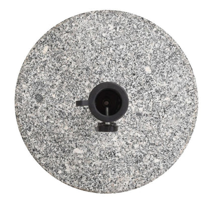 44 lb round umbrella base with handles, granite plate, stainless steel pipe, gray granite 15.7 in x 14.4 in