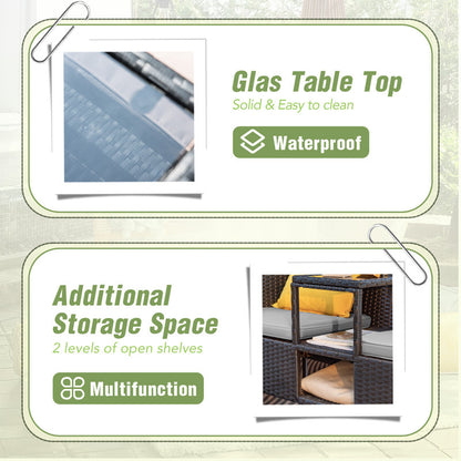 Etna 50.8" Wide Outdoor Wicker Loveseat with Cushions