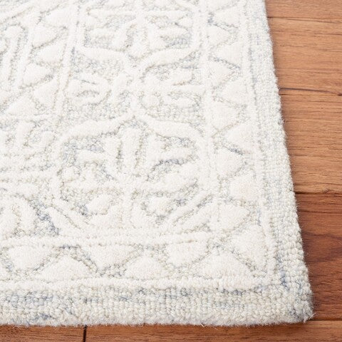 Pezanetti Oriental Handmade Tufted Wool Grey/Ivory Area Rug. 4x6