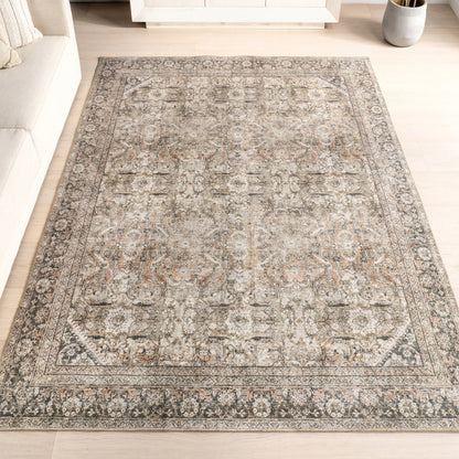 Well Woven Ash Delphine Vintage Persian Oriental Beige Area Rug 7'7" x 9'10"