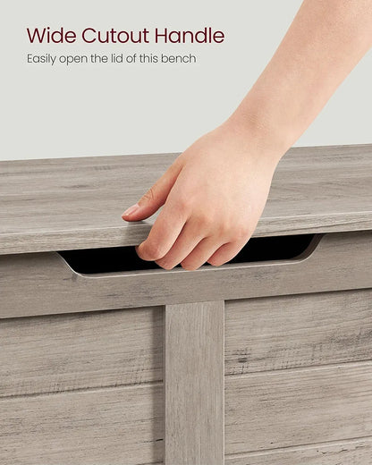 VASAGLE Storage Bench Ash Grey-Farmhouse storage 40 x 100 x 46cm
