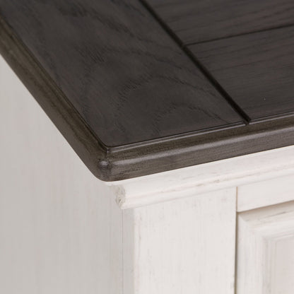 Colburn Nightstand w/ Charging Station dark greish top white base