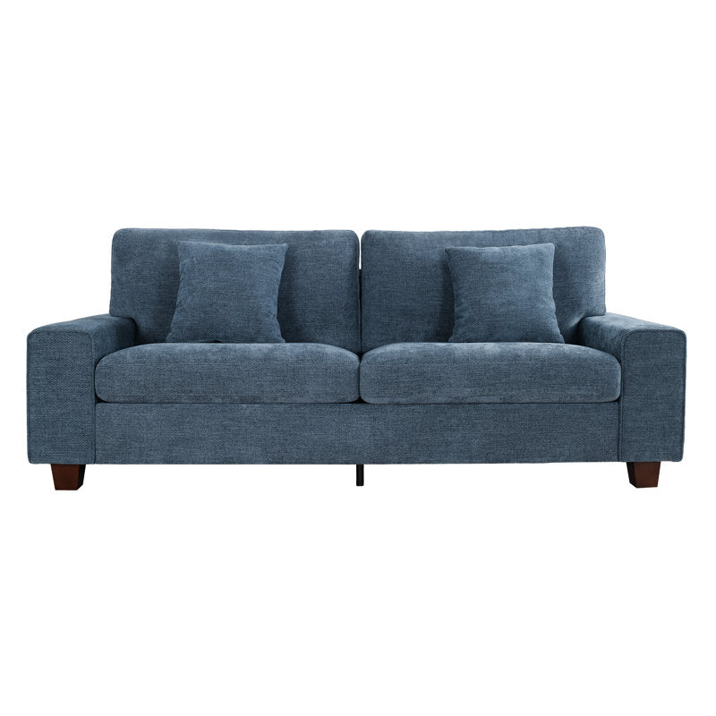 Karlita 71.5"" Chenille Sofa Square Arms Sofa Modern Style Loveseat With 2 Toss Pillows