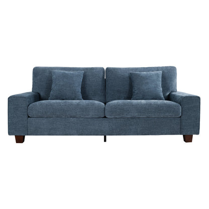 Karlita 71.5"" Chenille Sofa Square Arms Sofa Modern Style Loveseat With 2 Toss Pillows