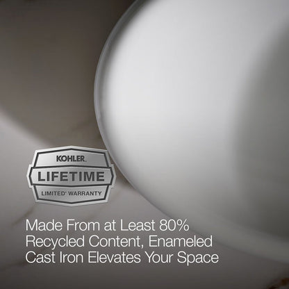 Iron Plains Metal Oval Vessel Bathroom Sink with Overflow W White