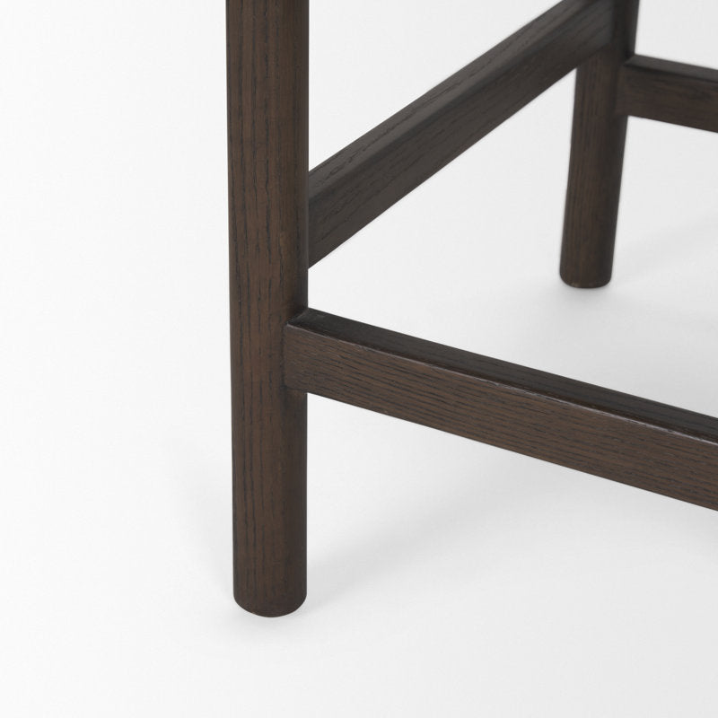 Clemie Dark Brown Wood w Cream Fabric Counter Stool