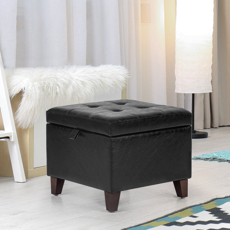 Orella 17.7" Tufted Square Storage Ottoman