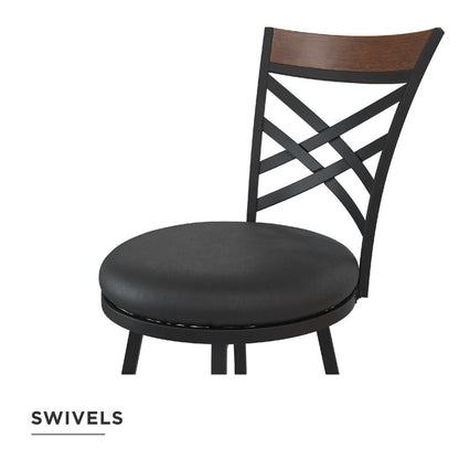 Clintw Swivel Adjustable Height Bar Stool (set of 3)