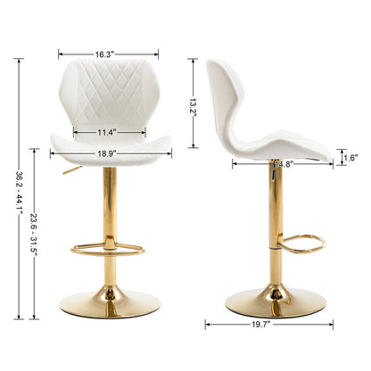 Tierone Upholstered Swivel Adjustable Height  with Metal Frame, Modern Velvet Beige (set of 2)