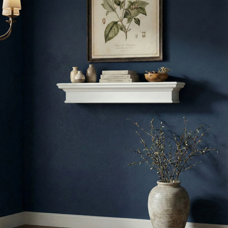 Solid Wood Floating Shelf White Color