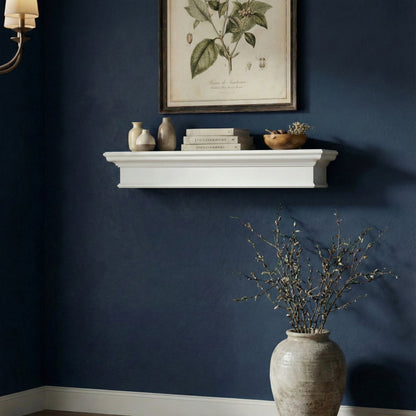 Solid Wood Floating Shelf White Color