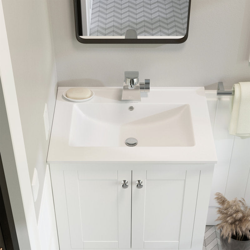 24-inch Ceramic Vanity Top with Swiss Madison Faucet Hole