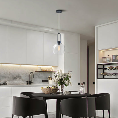 Matte black single pendant