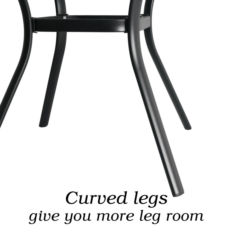 Omraj 40 L x 40 W Black Outdoor Table