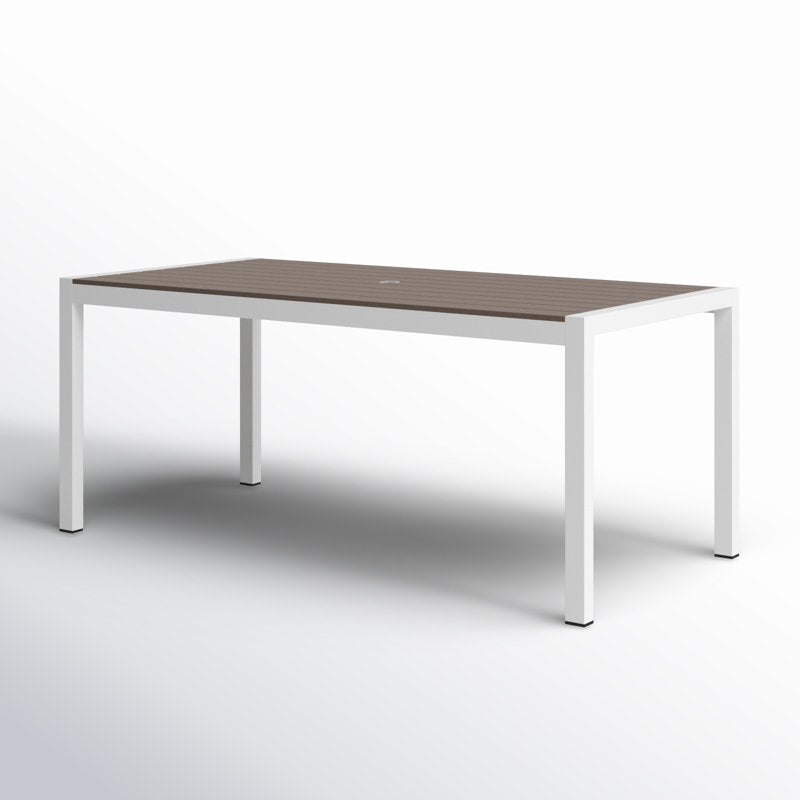 Aynura Plastic 6 - Person Dining Table For Indoor/Outdoor Grey/White