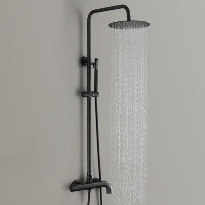 Height Adjustable Solid Brass 3 - Functions Wall Mounted Outdoor Complete Shower System