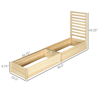 Outsunny Raised Garden Bed with Trellis and 2 Compartments
