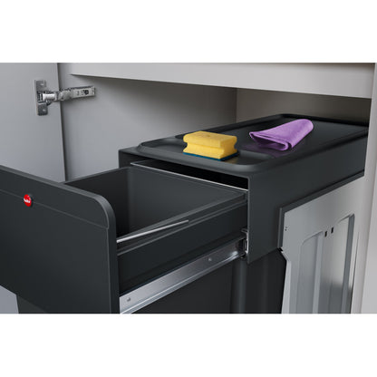 7.4 Gallon Multi-Compartments Trash and Recycling Bin Black Color