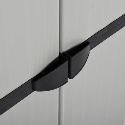 Garden cabinet vidaXL gray and medium black in PVC and PP (polypropylene) 26.8 in x 15.7 in x 66.1 in