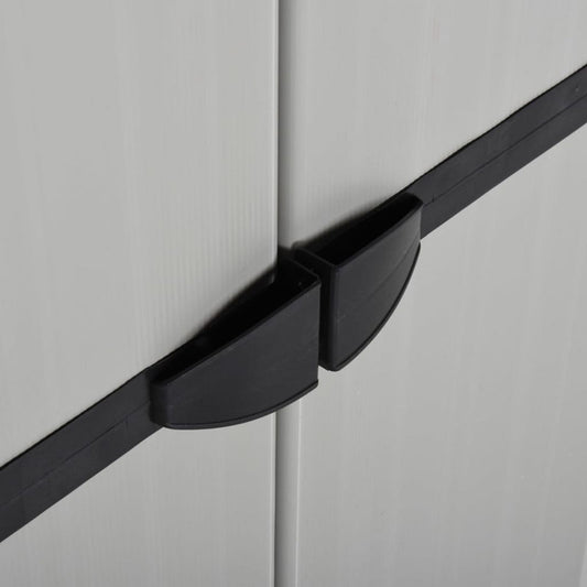 Armoire de jardin vidaXL grise et noire moyenne en PVC et PP (polypropylène) 68 cm x 40 cm x 168 cm 