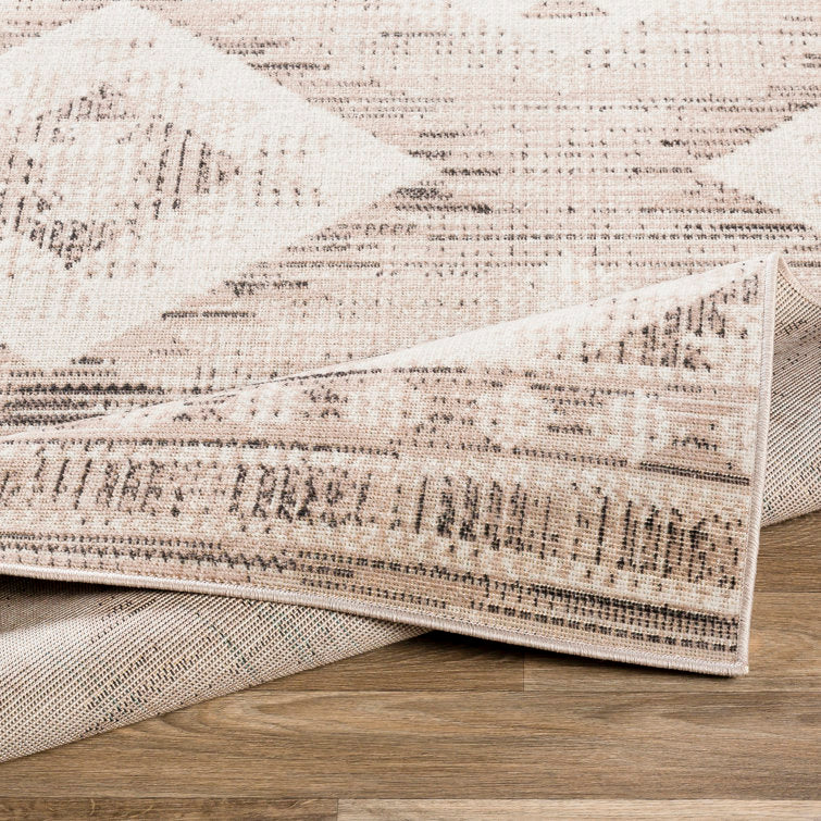 Hiller Distressed Southwestern Tan/Black Area Rug 7.10" x 10ft 2 inch