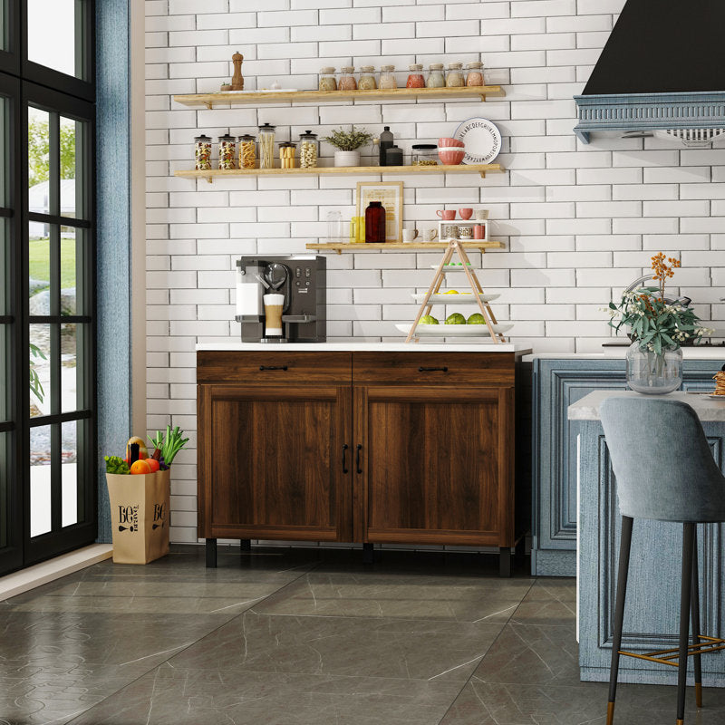 Sturbridge 47.2'' Kitchen Island with Solid + Manufactured Wood Top