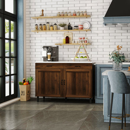 Sturbridge 47.2'' Kitchen Island with Solid + Manufactured Wood Top