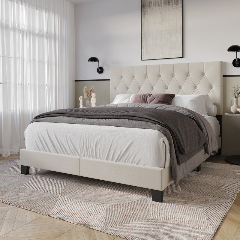 Ambrey Upholstered Bed warm Grey Queen