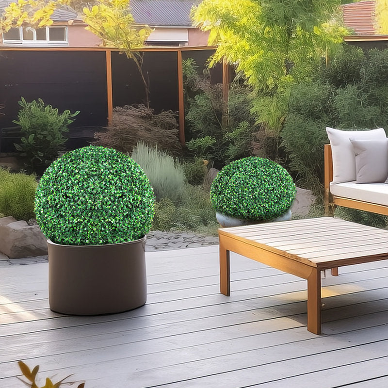 2 - Piece Artificial Boxwood Topiary in Set