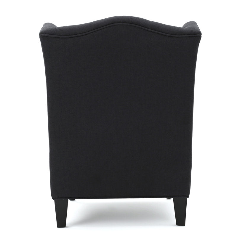 Danni Lee 70.10Cm Wide Tufted Polyester Wingback Chair Dark Charcoal