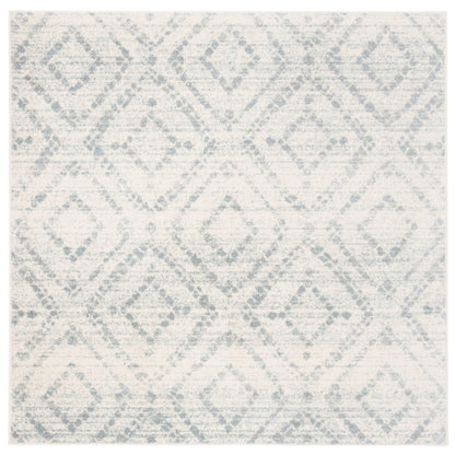 Muniz Performance Carpet Ivory/Light Blue Area Rug 10 ft sqaure