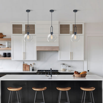 Matte black single pendant